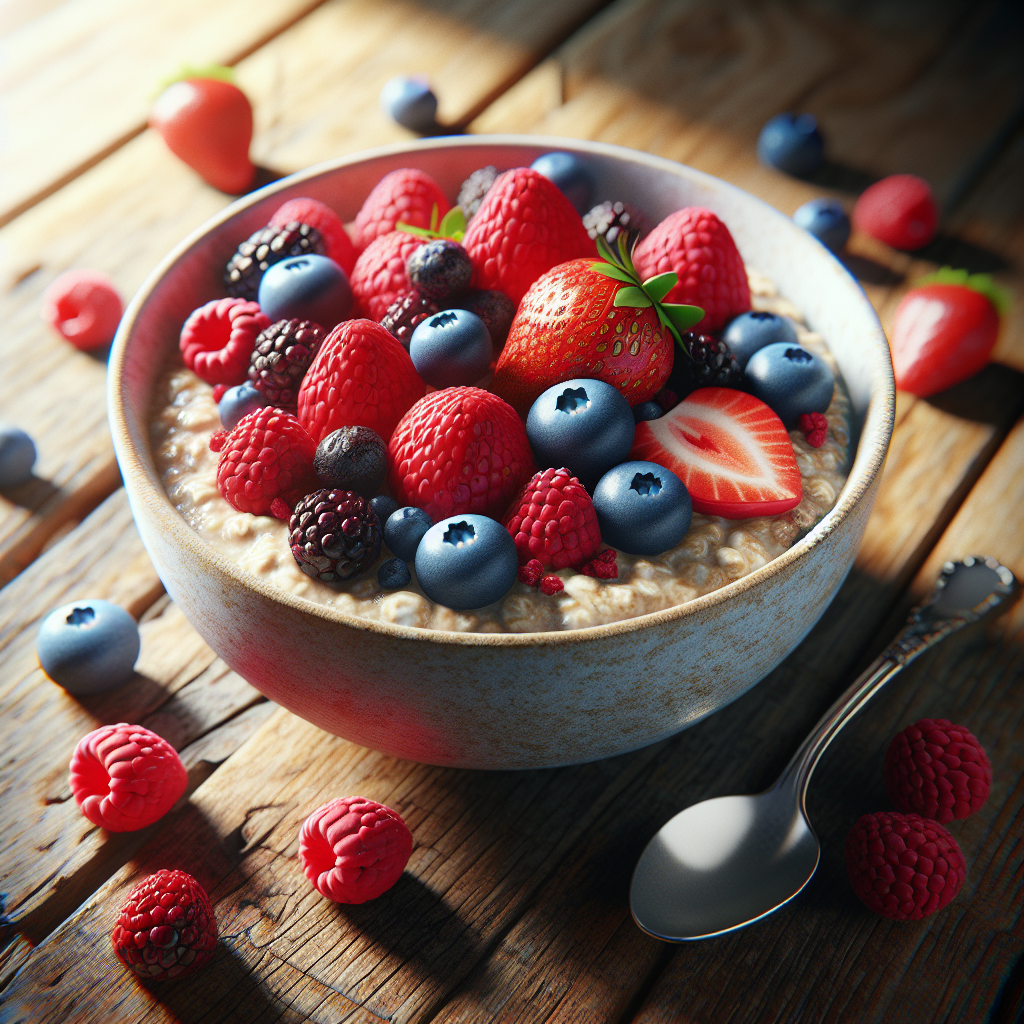 Mingau de Aveia com Frutas Vermelhas