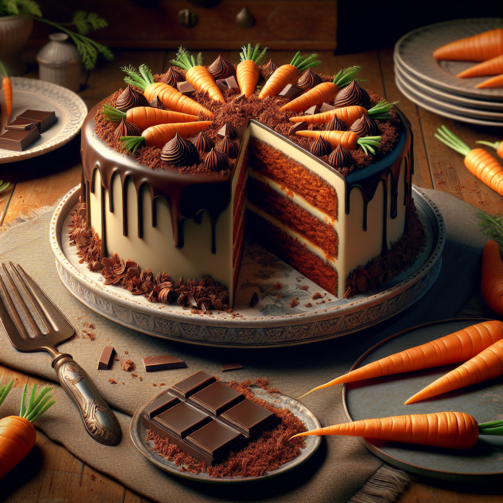 Bolo de Cenoura com Chocolate Amargo
